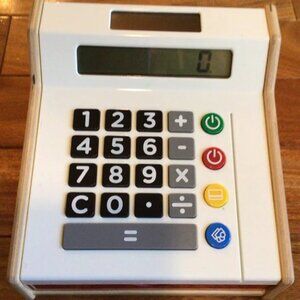 Ikea Duktig Kids Wooden Pretend Play Toy Cash Register Solar Powered